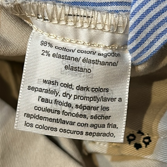 Tommy Hilfiger cotton stretch  khaki pants with printed design classic preppy - Picture 4 of 5